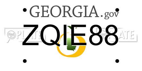 ZQIE88 Georgia License Plate