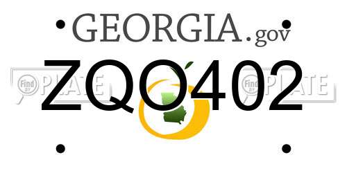 ZQO402 Georgia License Plate