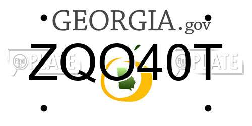 ZQO40T Georgia License Plate