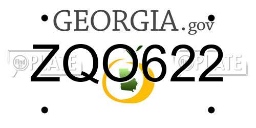 ZQO622 Georgia License Plate