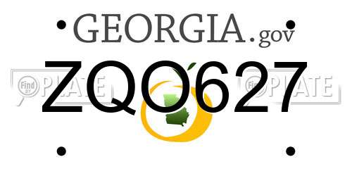 ZQO627 Georgia License Plate