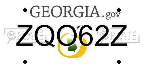 ZQO62Z Georgia License Plate