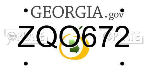 ZQO672 Georgia License Plate
