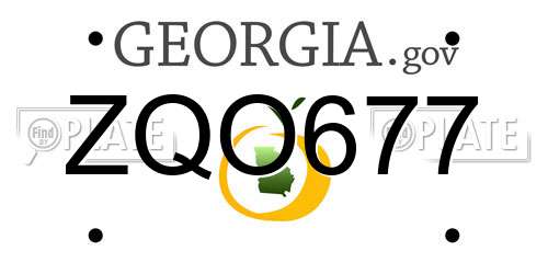 ZQO677 Georgia License Plate