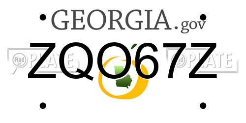 ZQO67Z Georgia License Plate