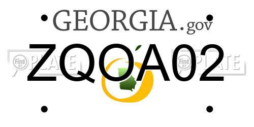 ZQOA02 Georgia License Plate