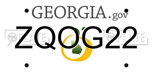 ZQOG22 Georgia License Plate