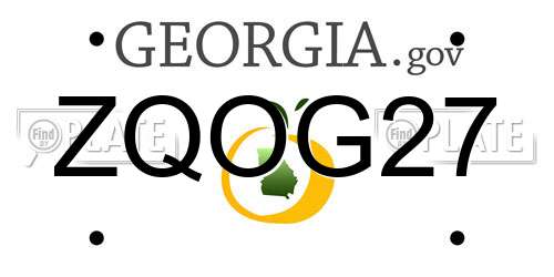 ZQOG27 Georgia License Plate