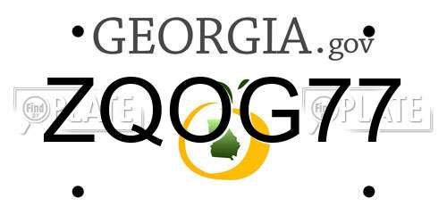 ZQOG77 Georgia License Plate