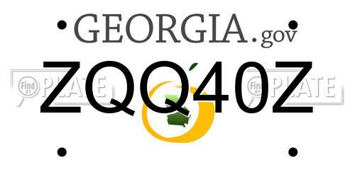 ZQQ40Z Georgia License Plate