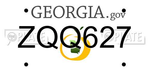 ZQQ627 Georgia License Plate