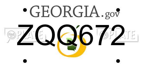 ZQQ672 Georgia License Plate