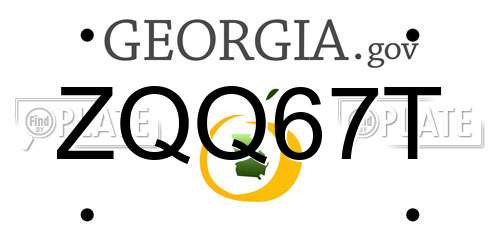 ZQQ67T Georgia License Plate