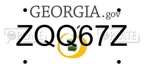 ZQQ67Z Georgia License Plate