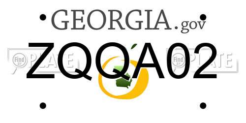 ZQQA02 Georgia License Plate