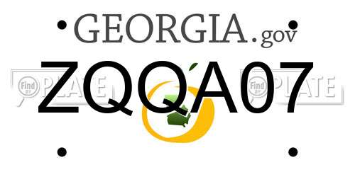 ZQQA07 Georgia License Plate