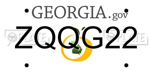 ZQQG22 Georgia License Plate