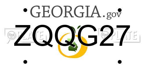 ZQQG27 Georgia License Plate