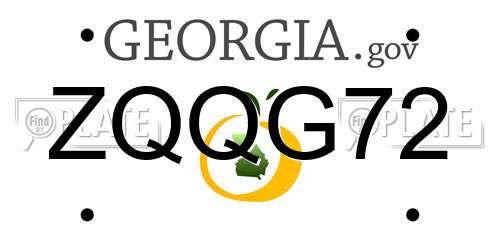 ZQQG72 Georgia License Plate