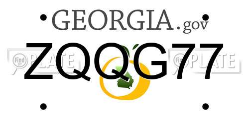 ZQQG77 Georgia License Plate