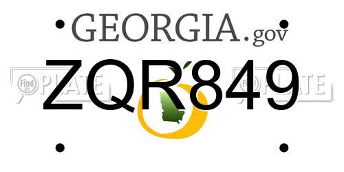 ZQR849 Georgia License Plate