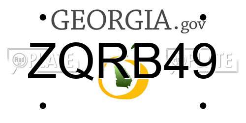 ZQRB49 Georgia License Plate