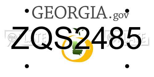 ZQS2485 Georgia License Plate