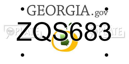 ZQS683 Georgia License Plate