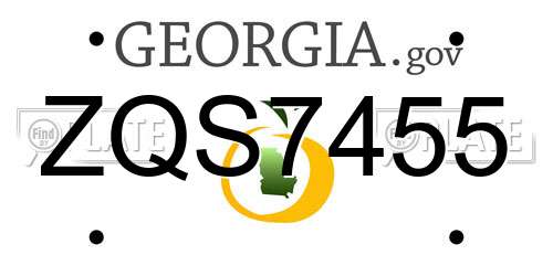 ZQS7455 Georgia License Plate