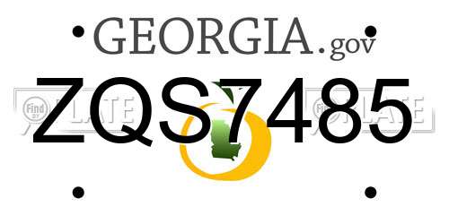 ZQS7485 Georgia License Plate