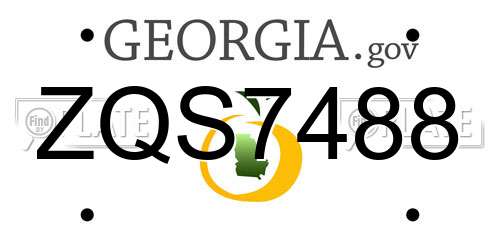 ZQS7488 Georgia License Plate