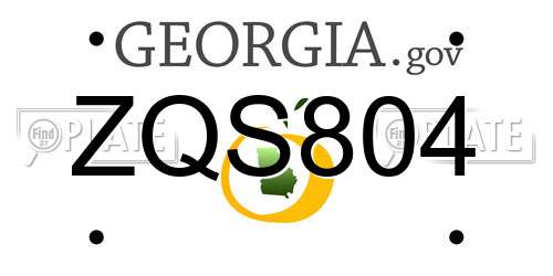 ZQS804 Georgia License Plate