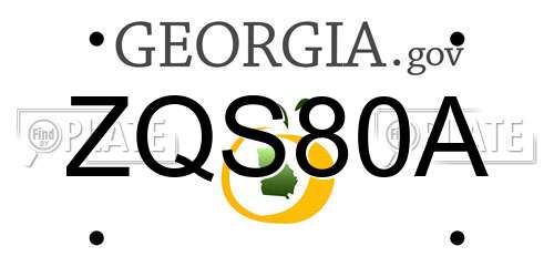 ZQS80A Georgia License Plate