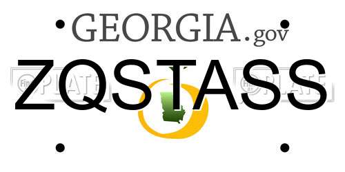 ZQSTASS Georgia License Plate