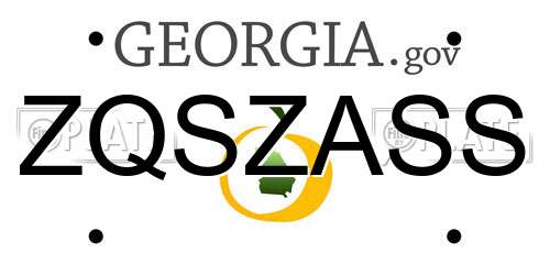 ZQSZASS Georgia License Plate