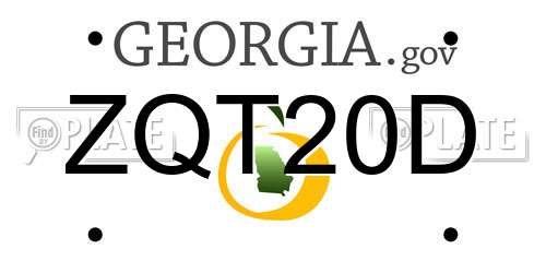 ZQT20D Georgia License Plate