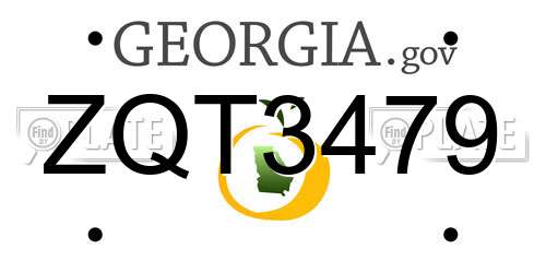 ZQT3479 Georgia License Plate