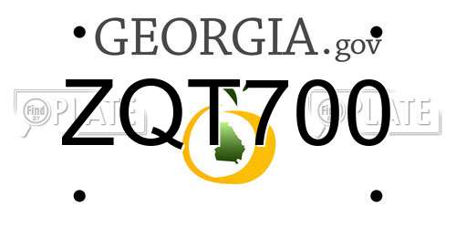 ZQT700 Georgia License Plate