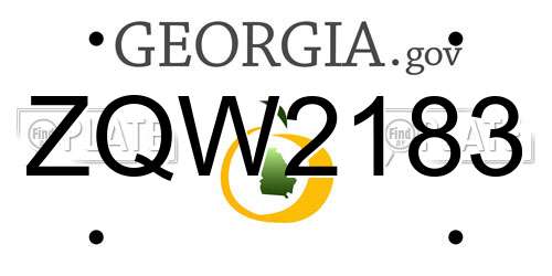 ZQW2183 Georgia License Plate