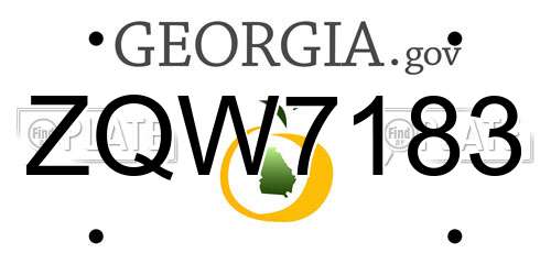 ZQW7183 Georgia License Plate