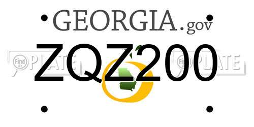 ZQZ200 Georgia License Plate