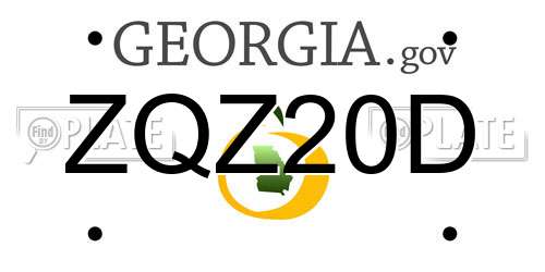 ZQZ20D Georgia License Plate