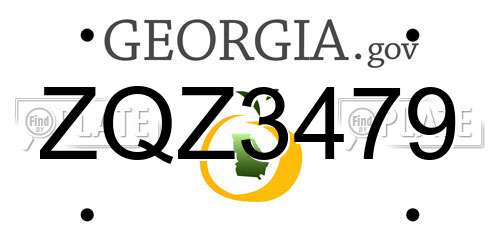 ZQZ3479 Georgia License Plate