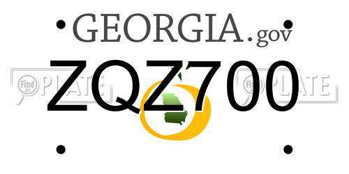 ZQZ700 Georgia License Plate
