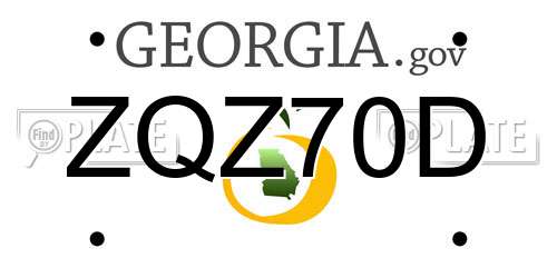 ZQZ70D Georgia License Plate