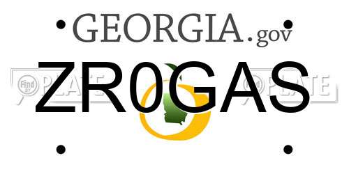 ZR0GAS Georgia License Plate