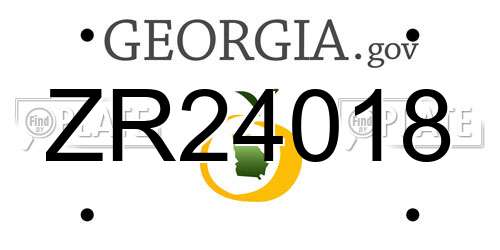 ZR24018 Georgia License Plate