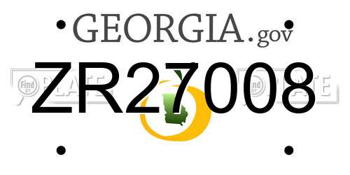ZR27008 Georgia License Plate