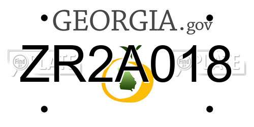 ZR2A018 Georgia License Plate