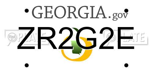 ZR2G2E Georgia License Plate